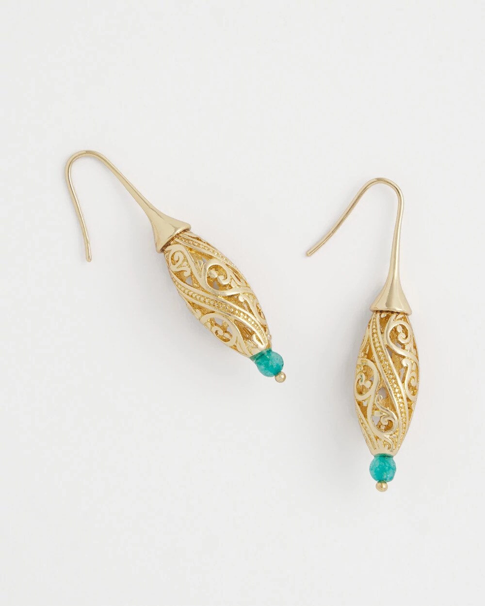 Chico's Jewelry Gold Lantern Drop Earrings