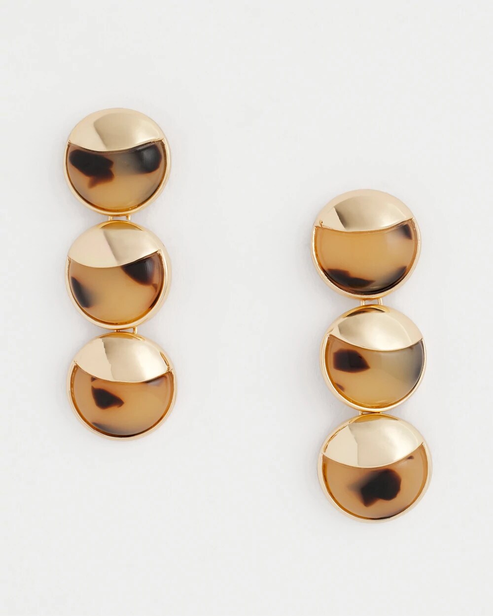 Chico's Jewelry No Droop® Golden Tortoise Linear Drop Earrings