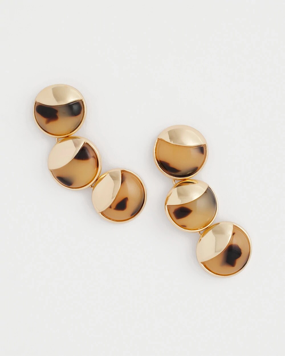 Chico's Jewelry No Droop® Golden Tortoise Linear Drop Earrings