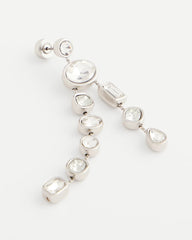 Chico's Jewelry Bezel Set Linear Silvertone Earrings