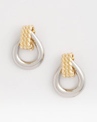 Chico's Jewelry No Droop™ Mixed-Metal Teardrop Clip-On Earrings