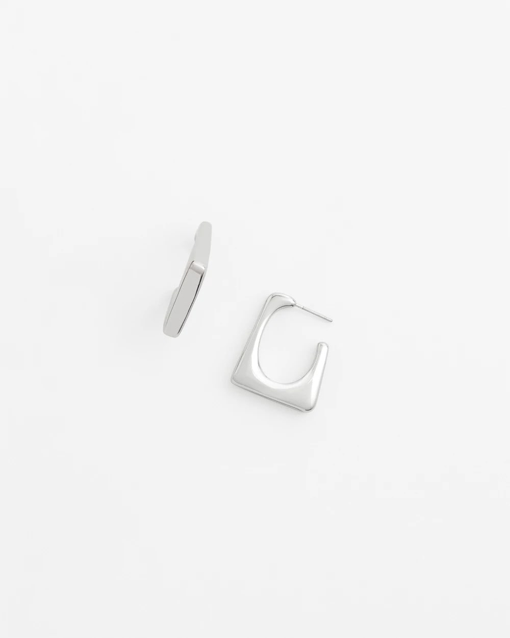 Chico's Jewelry No Droop® Silver Tone Square Hoops