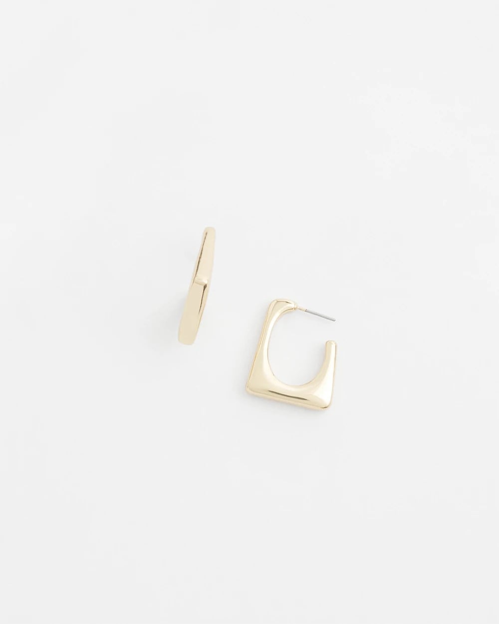 Chico's Jewelry No Droop® Gold Tone Square Hoops