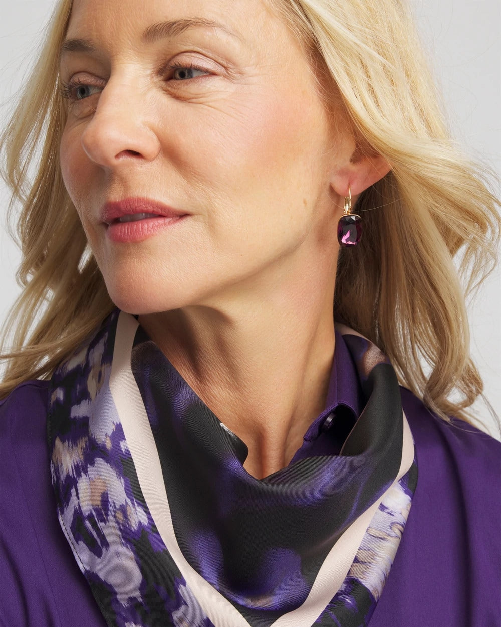 Chico's Jewelry Purple Gem Drop Earrings