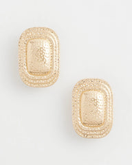Chico's Jewelry No Droop® Goldtone Square Clip-On Earrings