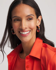 Chico's Jewelry No Droop® Beaded Hoop Earrings