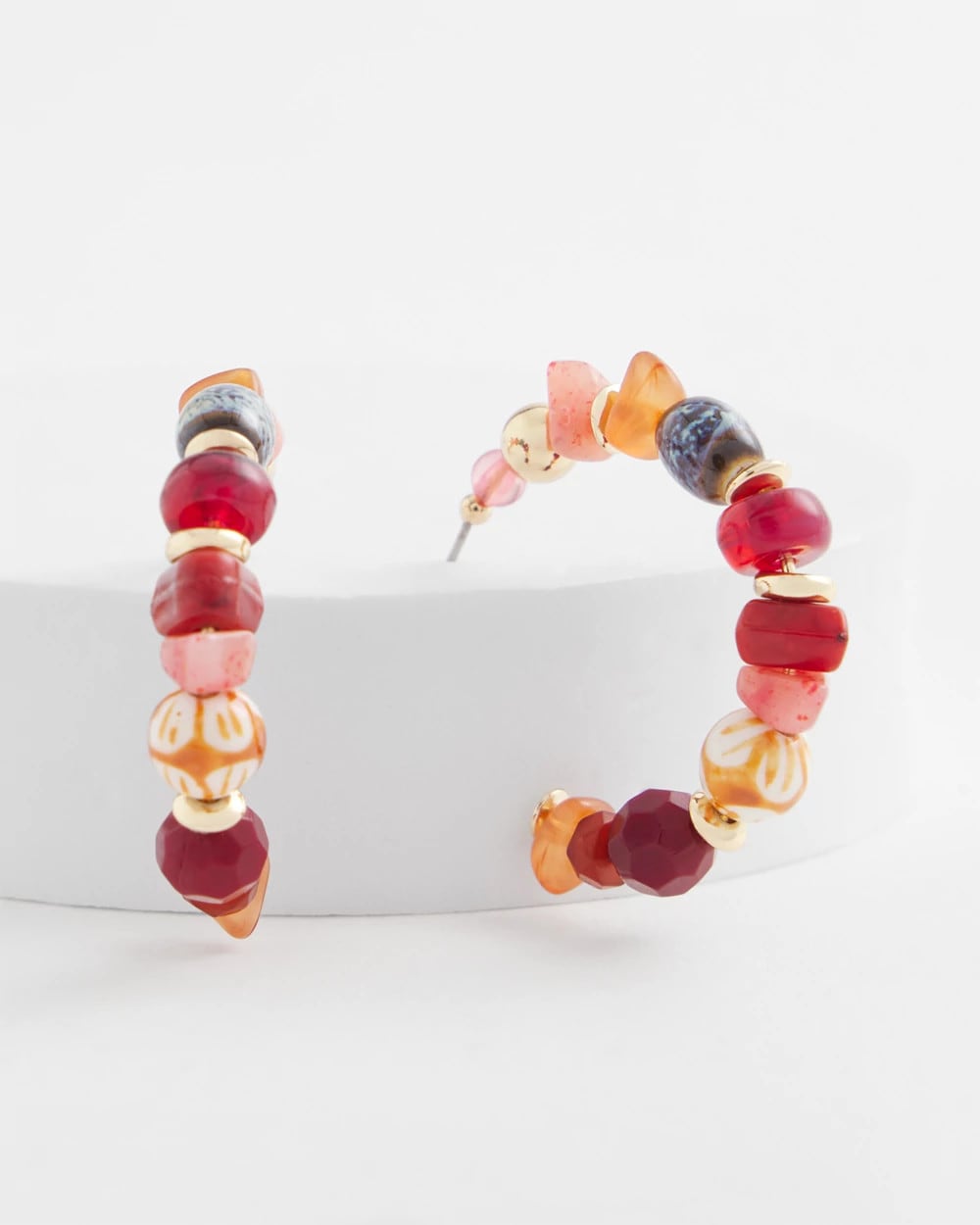 Chico's Jewelry No Droop® Beaded Hoop Earrings
