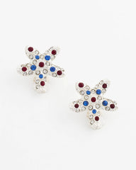 Chico's Jewelry Red White & Blue Starfish Clip-On Earrings