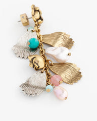 Chico's Jewelry Floral Pearl Charm Earrings