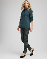 Chico's Collections Brinkly Blur Juliet Slim Ankle Pants