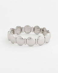 Chico's Jewelry Silver Textured Circle Stretch Bracelet
