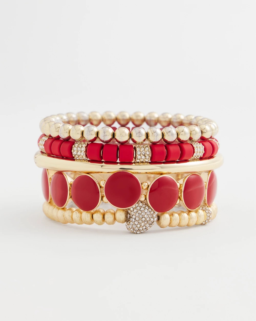 Chico's Jewelry Gold Heart Stretch Bracelet