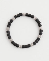 Chico's Jewelry Black Barrel Bead Stretch Bracelet