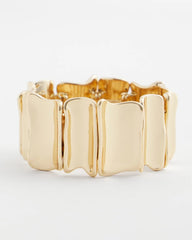 Chico's Jewelry Gold Wavy Stretch Cuff