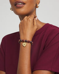 Chico's Jewelry Chianti Stretch Beaded Charm Bracelet