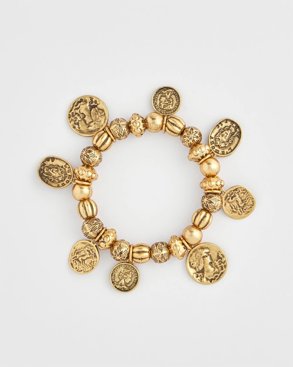 Chico's Jewelry Coin Charm Stretch Bracelet
