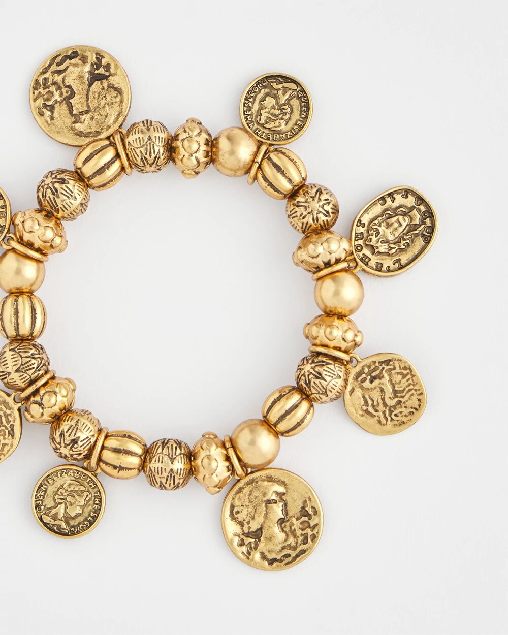Chico's Jewelry Coin Charm Stretch Bracelet