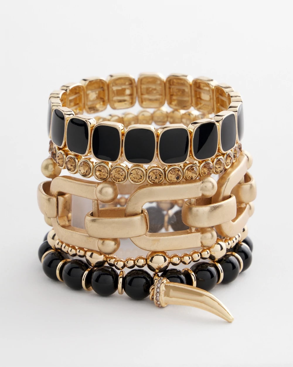 Chico's Jewelry Chico's Originals Black Square Stretch Bracelet