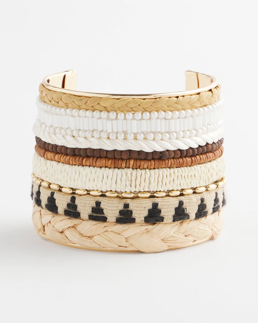 Chico's Jewelry Mixed Media Textured Cuff Bracelet