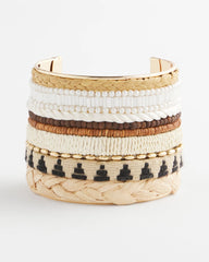 Chico's Jewelry Mixed Media Textured Cuff Bracelet