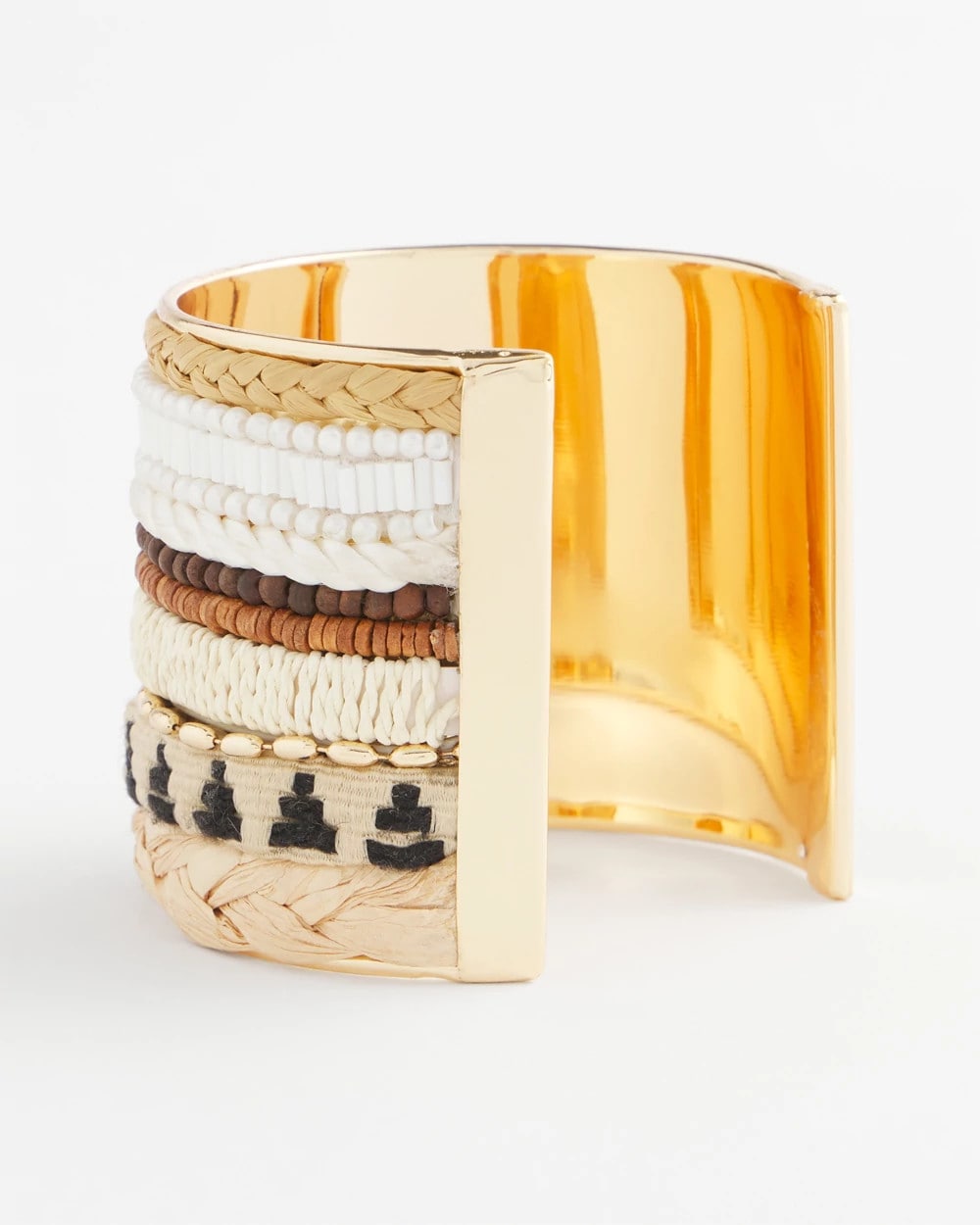 Chico's Jewelry Mixed Media Textured Cuff Bracelet