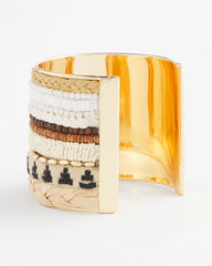 Chico's Jewelry Mixed Media Textured Cuff Bracelet