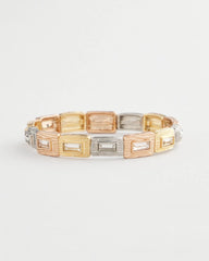 Chico's Jewelry Tri-Tone Rectangle Stretch Bracelet