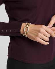 Chico's Jewelry Large Pave Link Toggle Bracelet