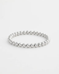 Chico's Jewelry Small Beaded Silver Tone Stretch Bracelet