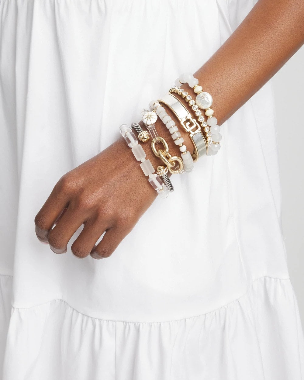Chico's Jewelry Goldtone Stretch Tennis Bracelet