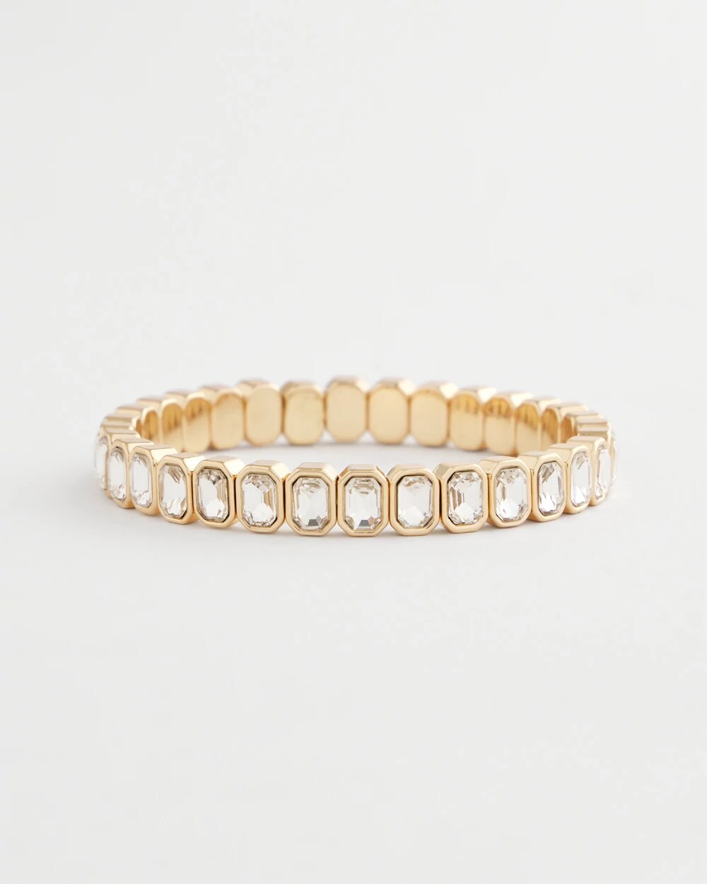 Chico's Jewelry Gold Bezel Set Stretch Tennis Bracelet