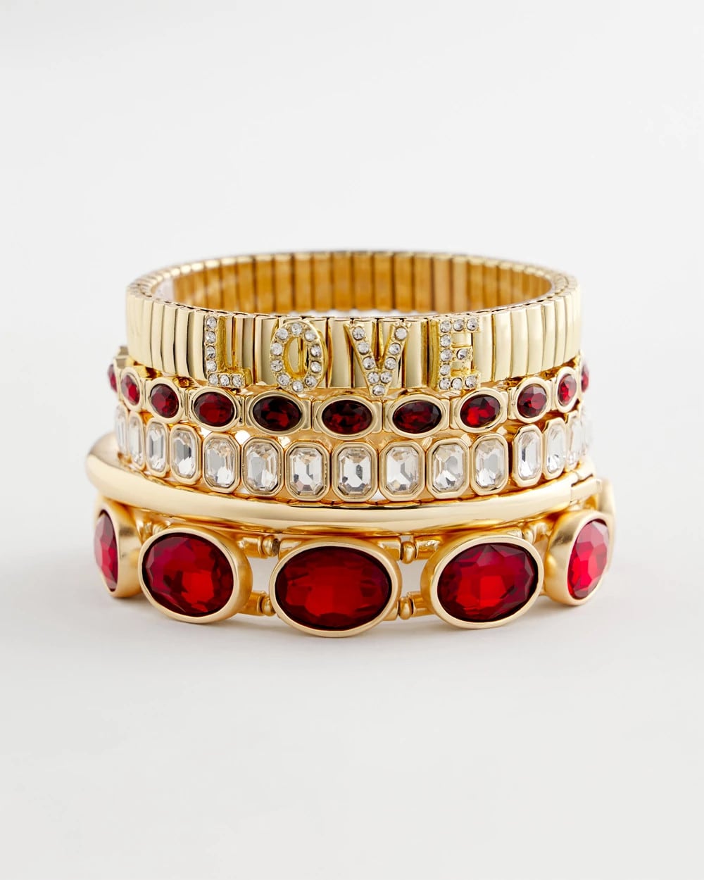 Chico's Jewelry Gold Bezel Set Stretch Tennis Bracelet