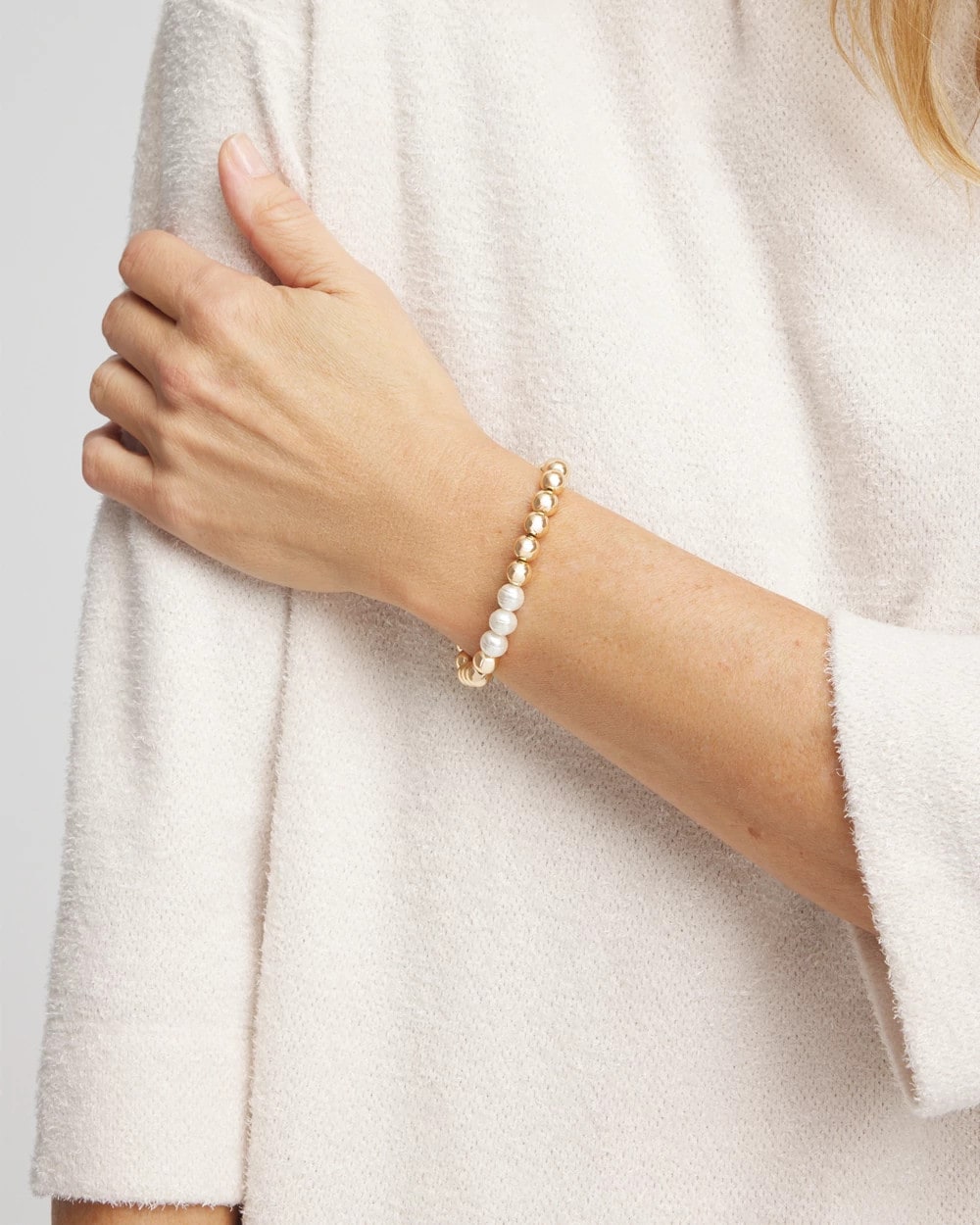 Chico's Jewelry Goldtone Bead Stretch Bracelet