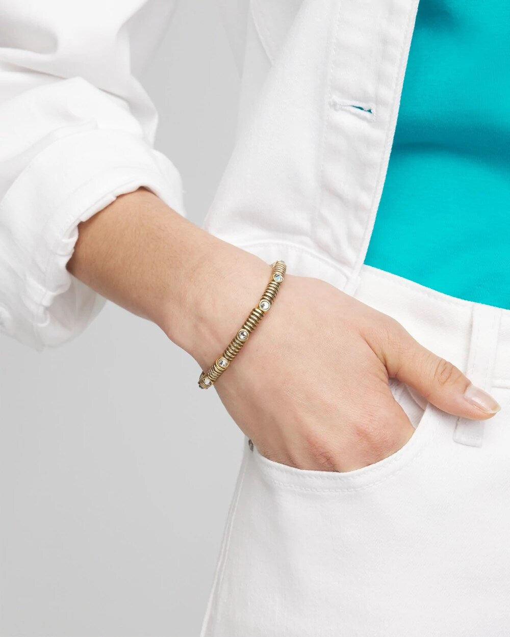 Chico's Jewelry Goldtone Stretch Bracelet