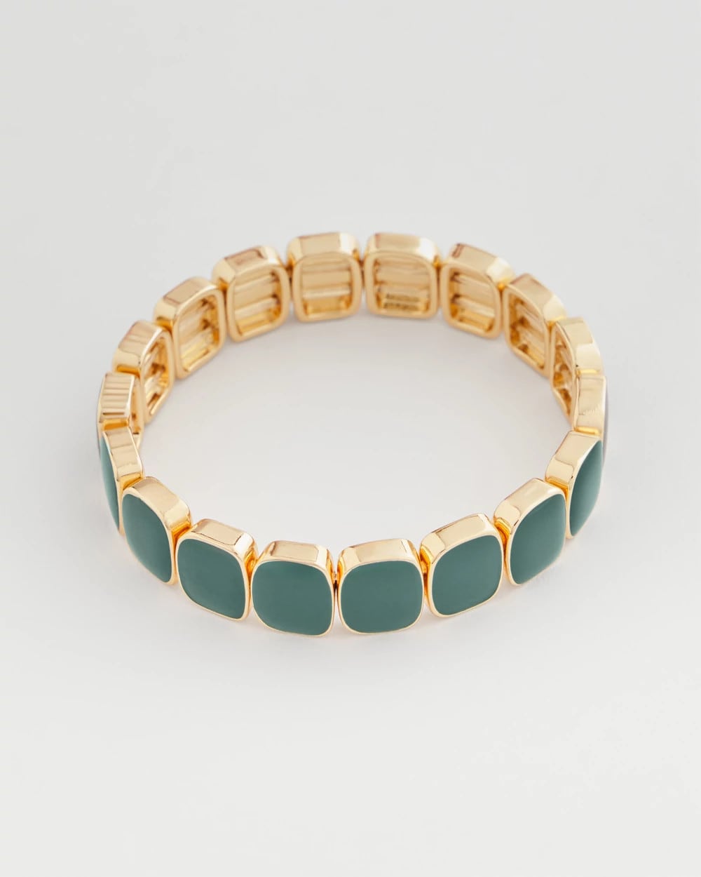 Chico's Jewelry Resin Goldtone Square Stretch Bracelet