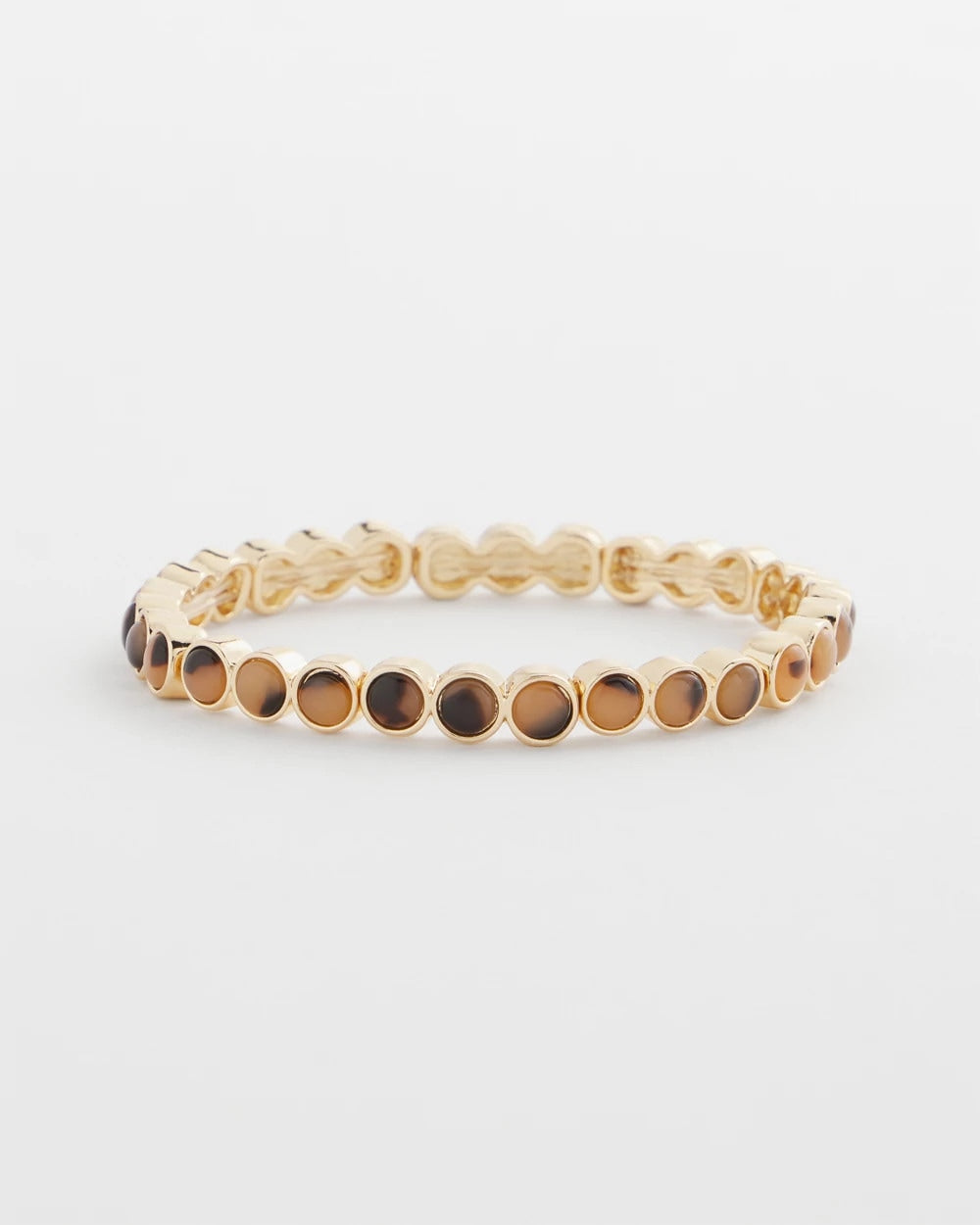 Chico's Jewelry Tortoise Goldtone Round Stretch Bracelet