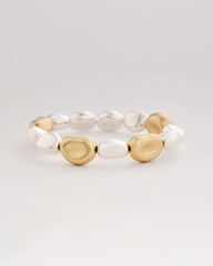Chico's Jewelry Gold & Silver Tone Beaded Stretch Bracelet
