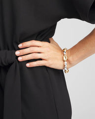 Chico's Jewelry Gold & Silver Tone Beaded Stretch Bracelet