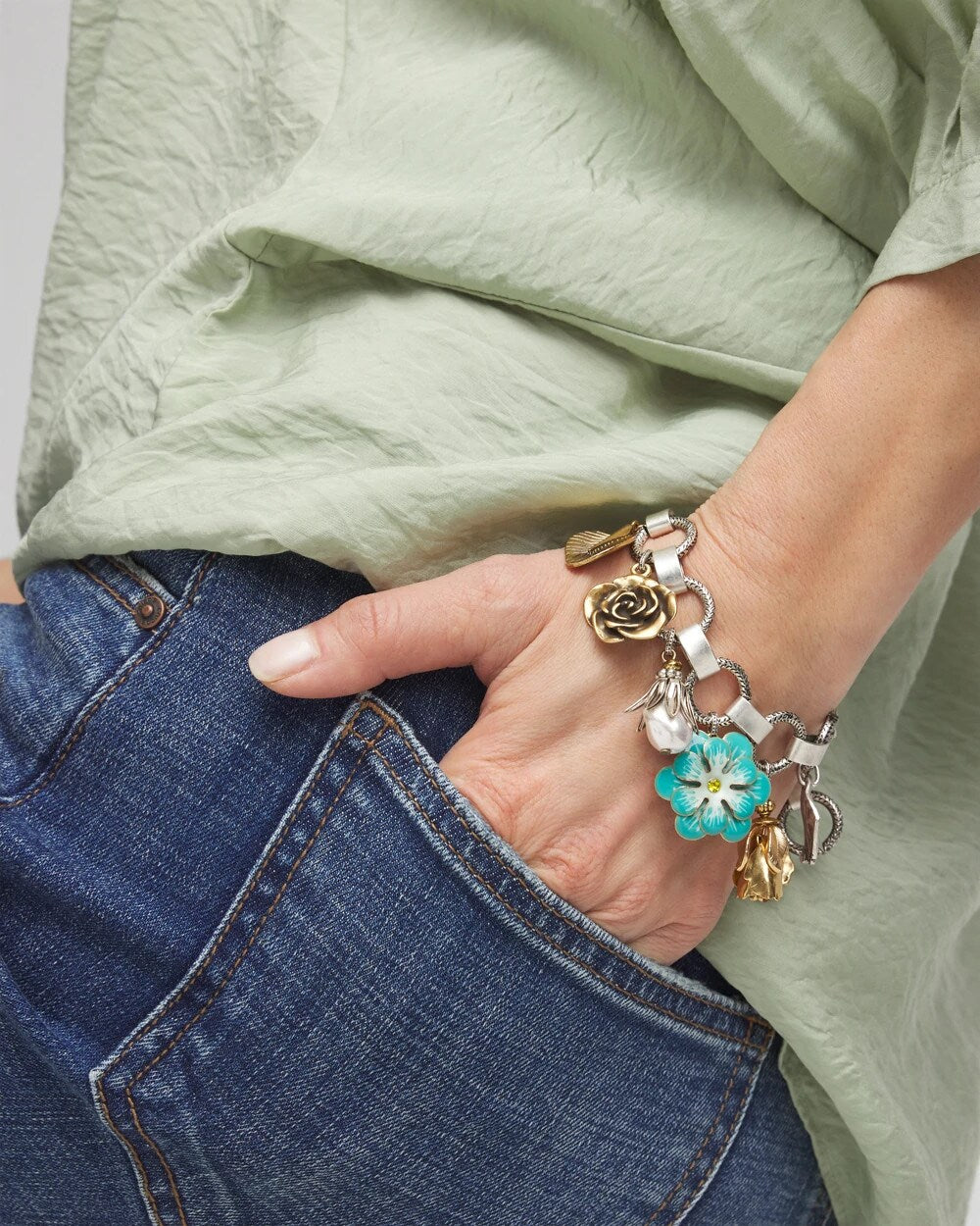 Chico's Jewelry Spring Flower Charm Bracelet