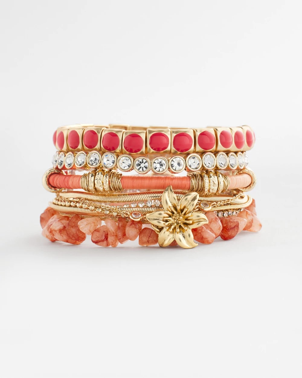 Chico's Jewelry Aventurine Stone Chips Charm Bracelet