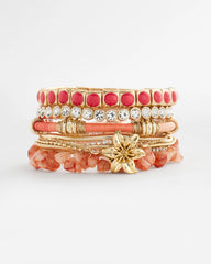 Chico's Jewelry Aventurine Stone Chips Charm Bracelet