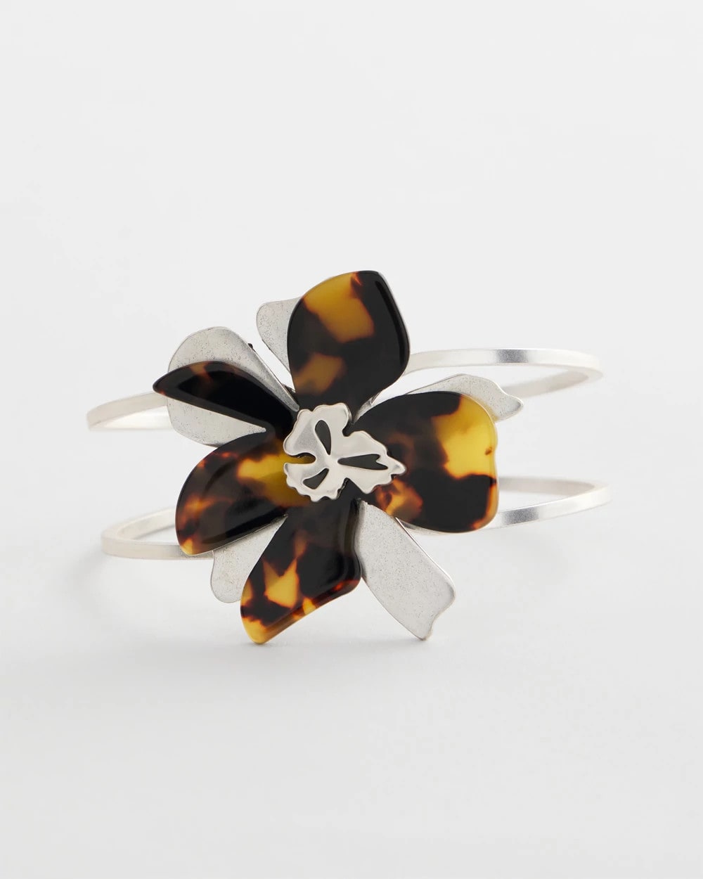 Chico's Jewelry Tortoise Floral Hinge Bracelet