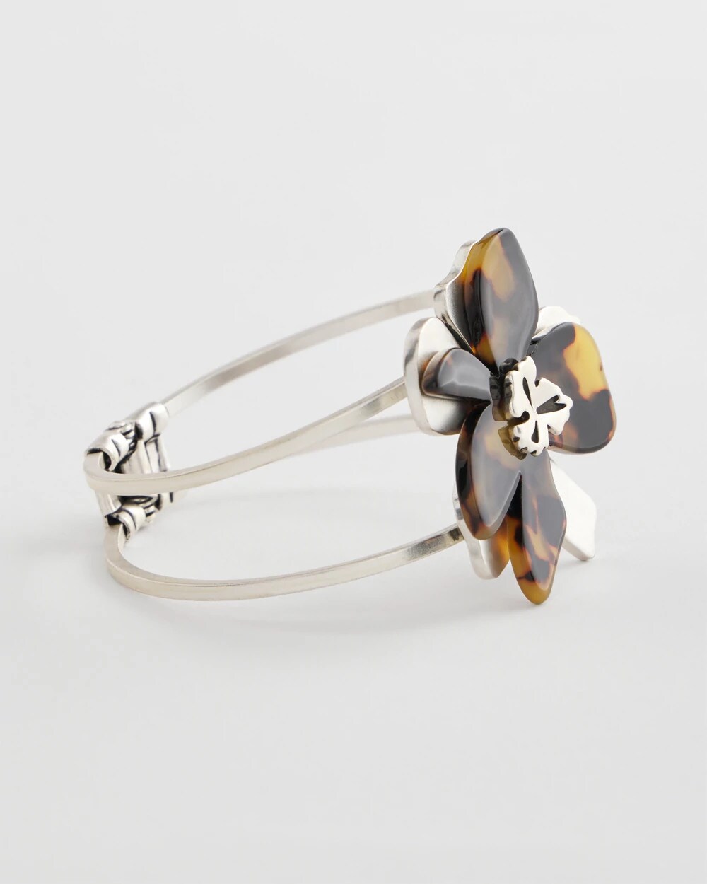 Chico's Jewelry Tortoise Floral Hinge Bracelet