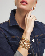 Chico's Jewelry Neutral Square Stretch Bracelet