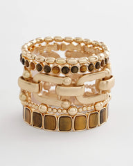 Chico's Jewelry Neutral Square Stretch Bracelet