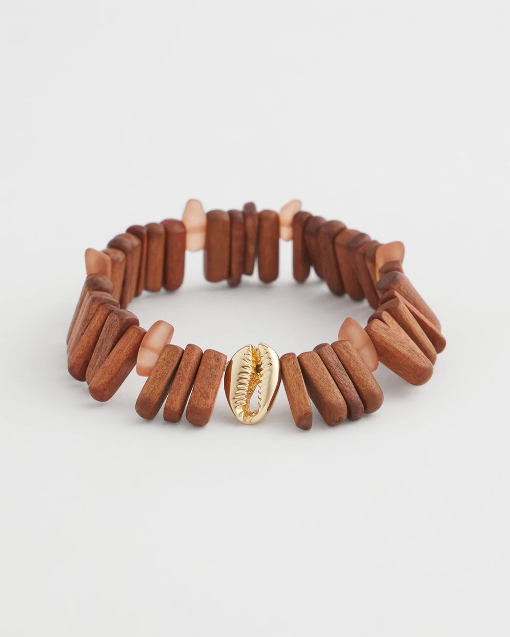 Chico's Jewelry Walnut-Wood-Motif Stretch Bracelet