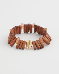 Chico's Jewelry Walnut-Wood-Motif Stretch Bracelet