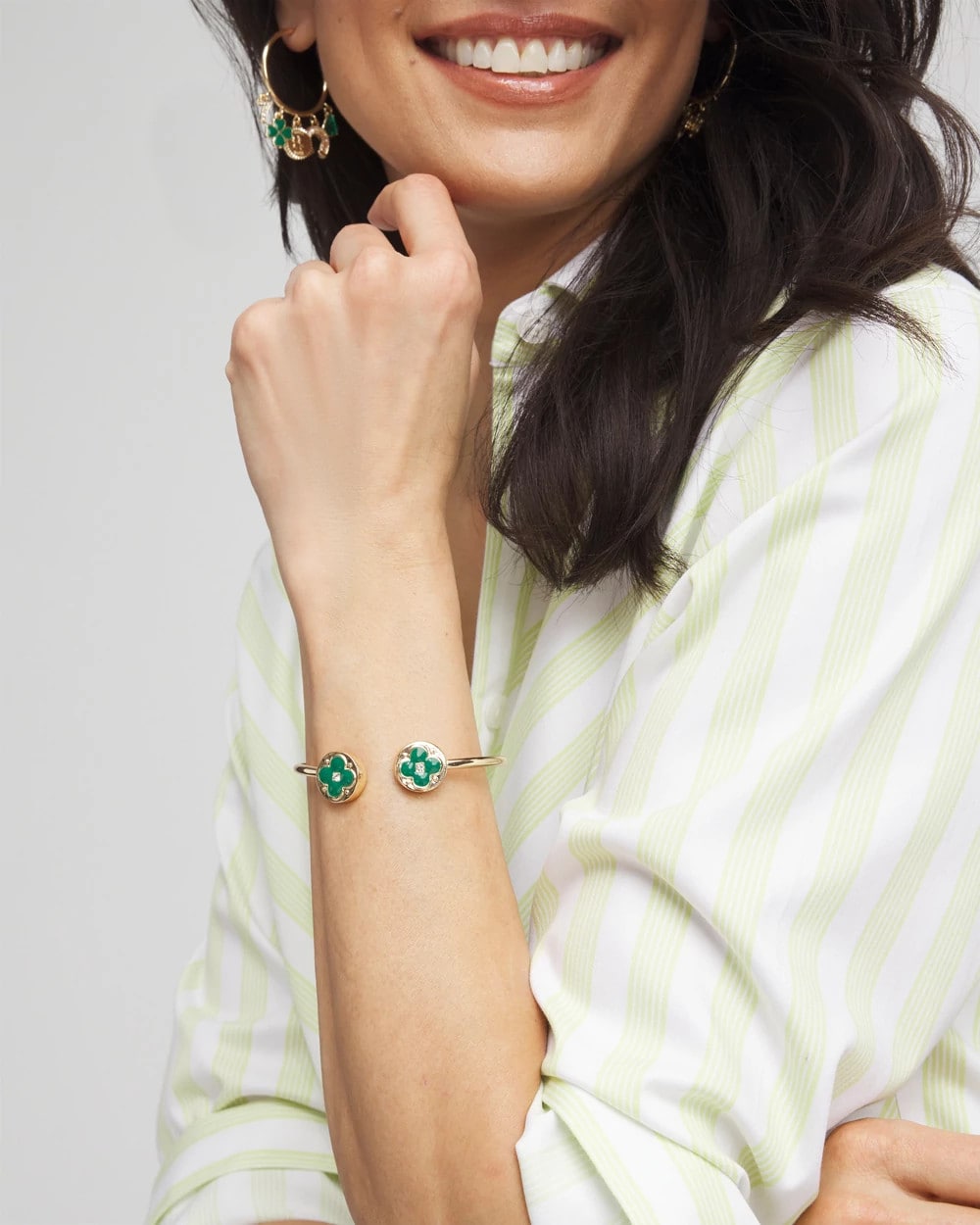 Chico's Jewelry Four Leaf Clover Flex Cuff Bracelet