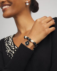Chico's Jewelry Beaded Stretch Charm Bracelet