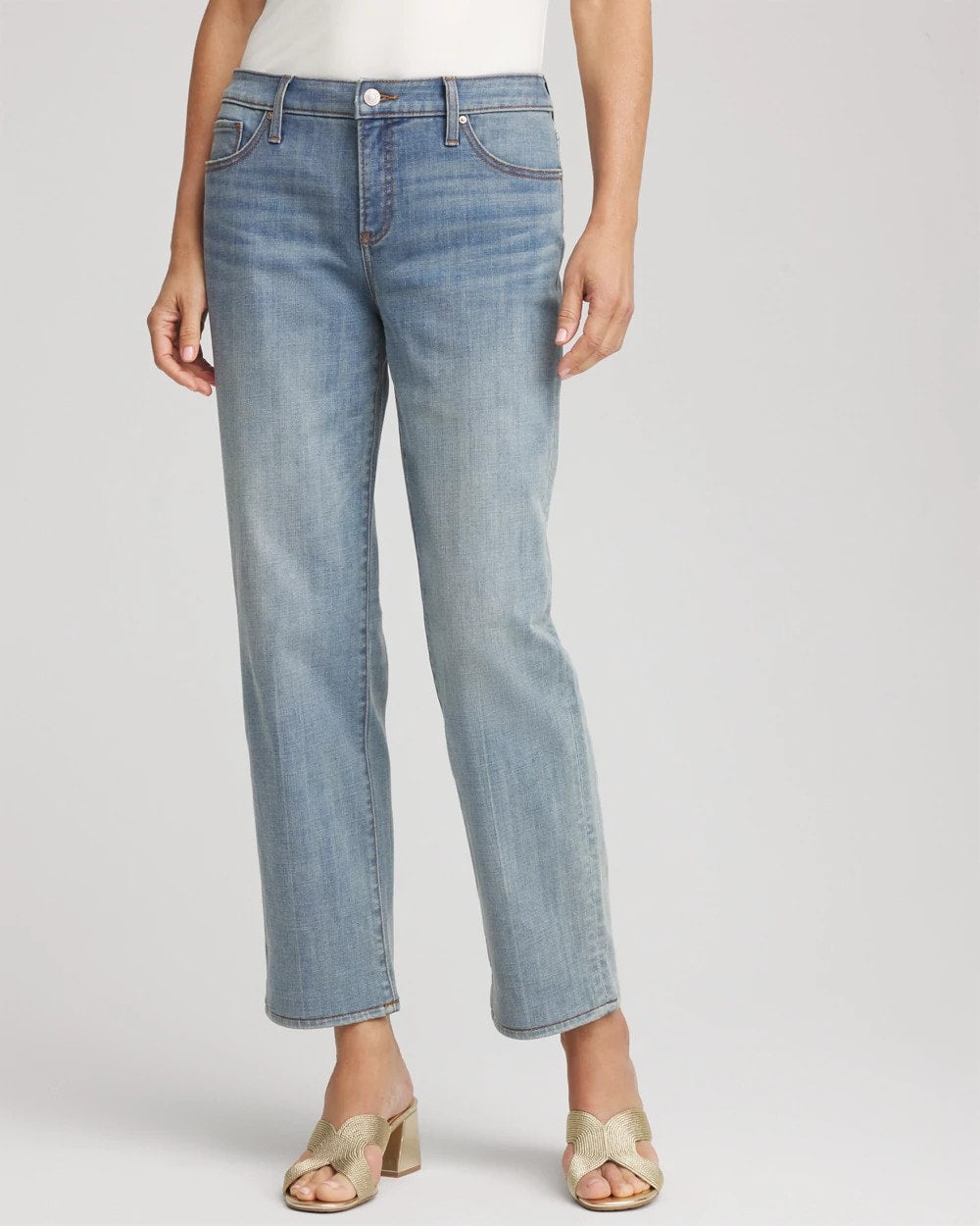 Chico's Collections Girlfriend Straight Ankle Jeans